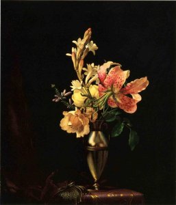 Still Life With Flowers In A Silver Vase